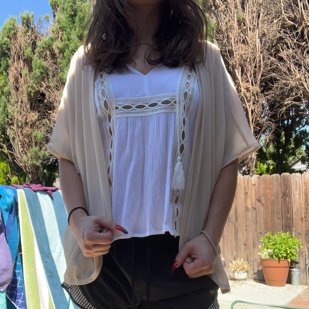 Olive Tree medium nude kimono